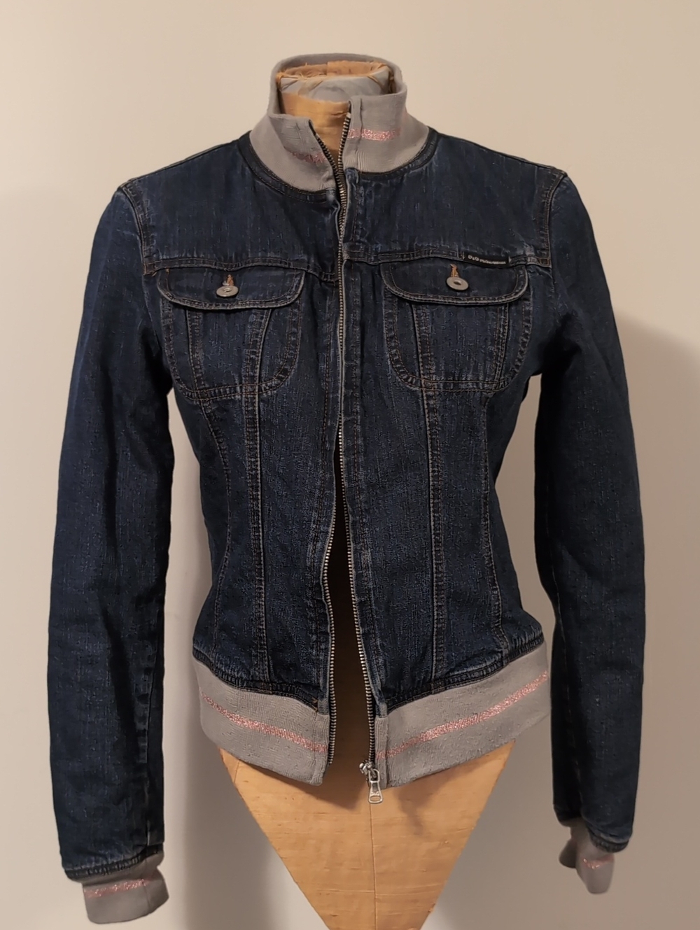 Vintage D&G Denim Jacket with Gray Trim